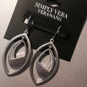 Vera Wang Earrings Silver with Rhinestone NWT